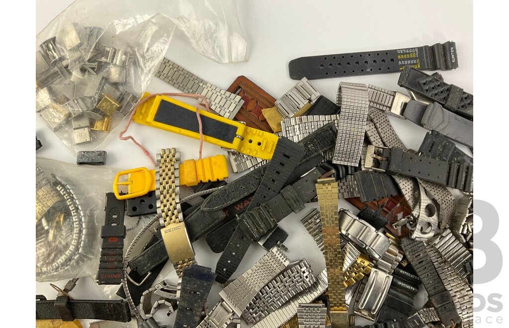 Collection of Men's and Women's Watch Strap Links, Bunds and Parts Including Orient, Citizen, Seiko and More