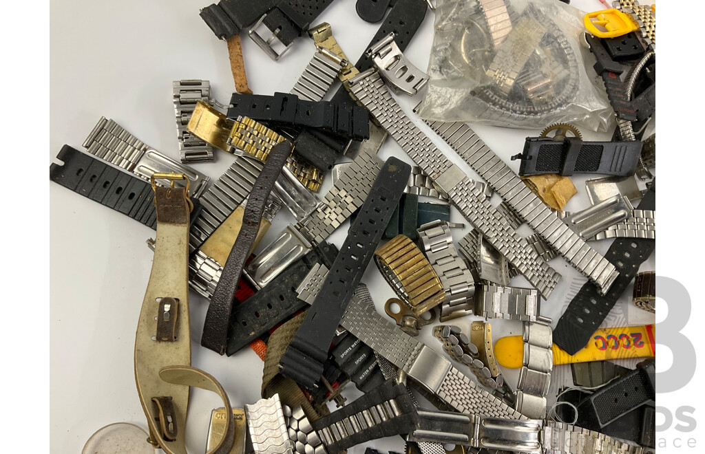 Collection of Men's and Women's Watch Strap Links, Bunds and Parts Including Orient, Citizen, Seiko and More