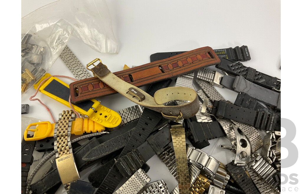 Collection of Men's and Women's Watch Strap Links, Bunds and Parts Including Orient, Citizen, Seiko and More