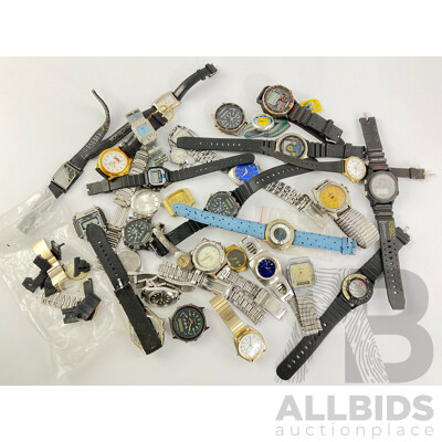 Collection of Digital and Anlogue Watches for Restoration or Parts Including Colorado and Seiko