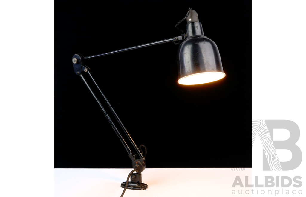 Mid Century Planet Adjustable Desk Lamp, Designed to Be Bolted to Desk