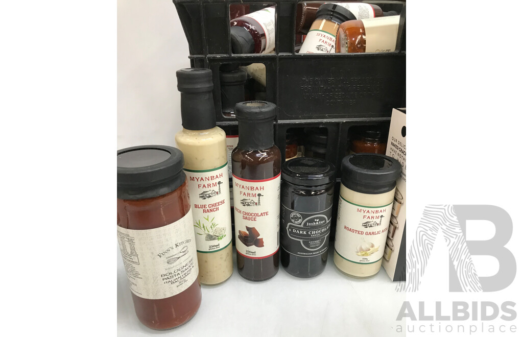 Bulk Lot of Assorted Gourmet Food Including Cured Meats Sauces, Dressings, and More (Expired/Past Best Before Date)