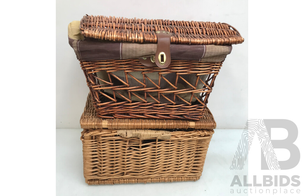 Woven Picnic Baskets - Lot of 2