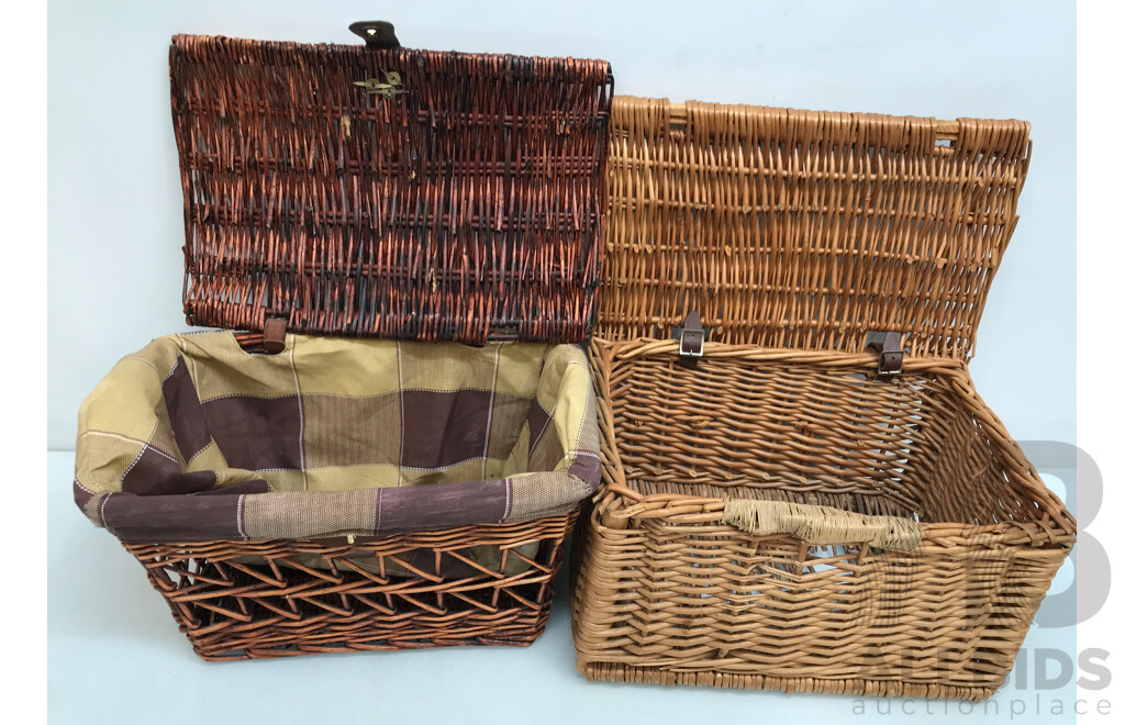 Woven Picnic Baskets - Lot of 2