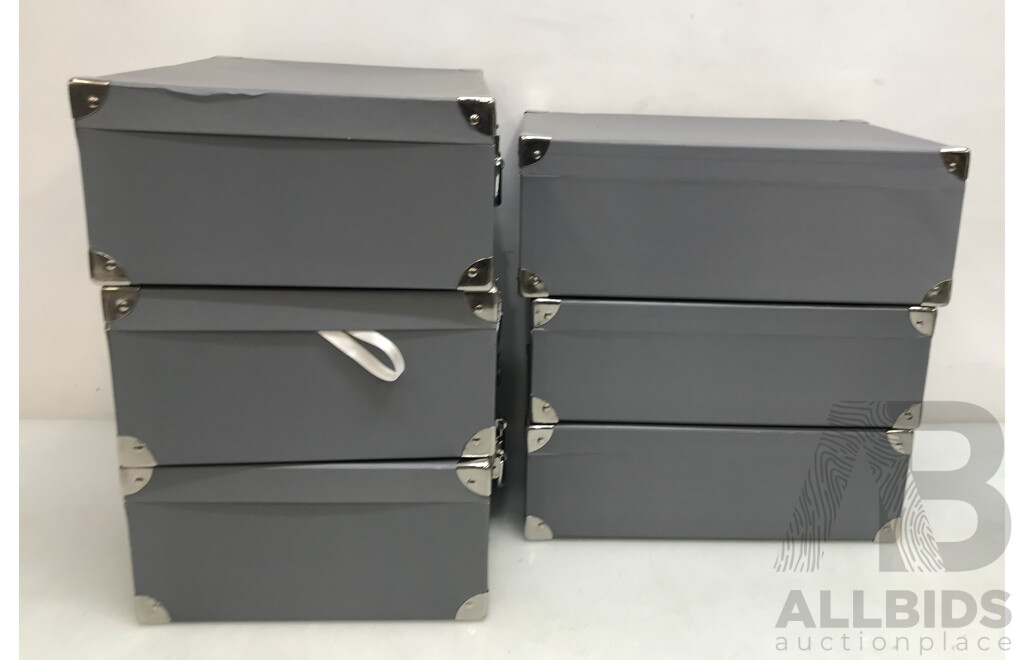 Slate Grey Suitcase Gift Boxes - Lot of 6