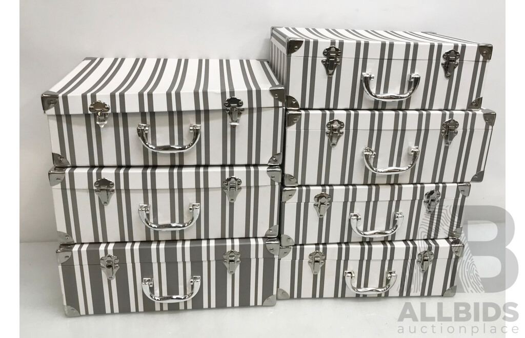 Striped Suitcase Gift Boxes - Lot of 7