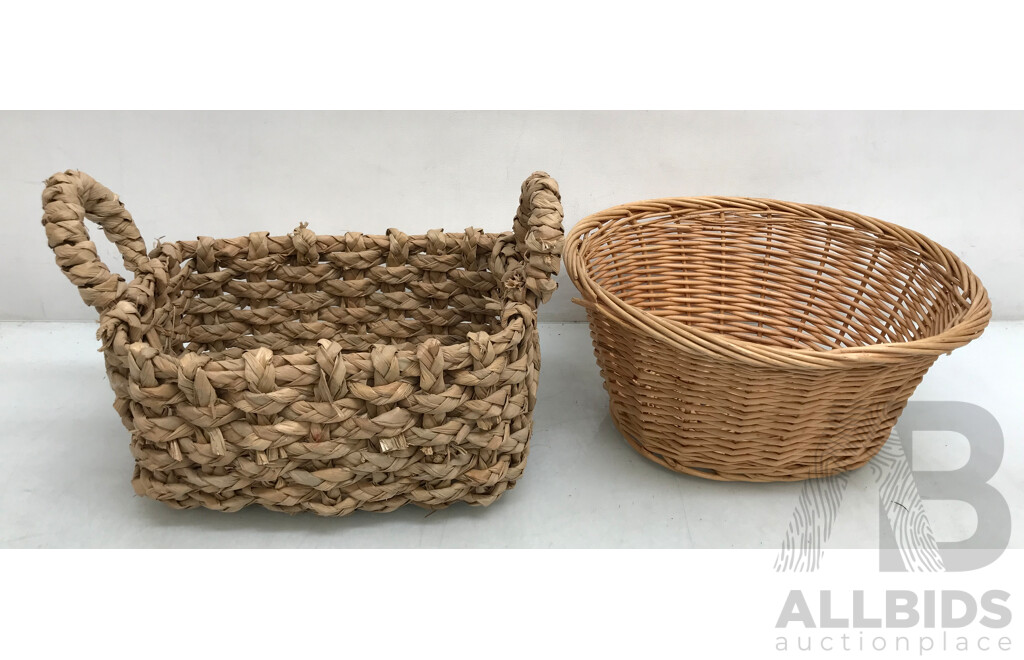 Assorted Wicker Baskets and Containers  - Lot of 4