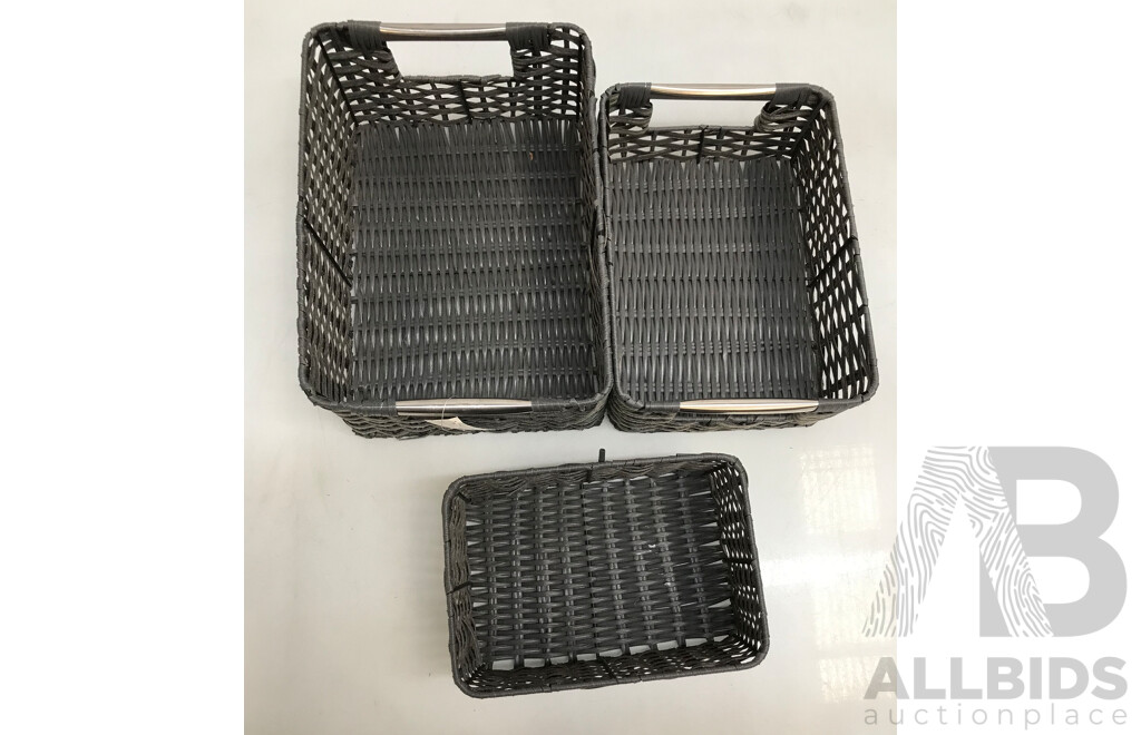 Koch Woven Storage Baskets (Set of 3) - Lot of Three