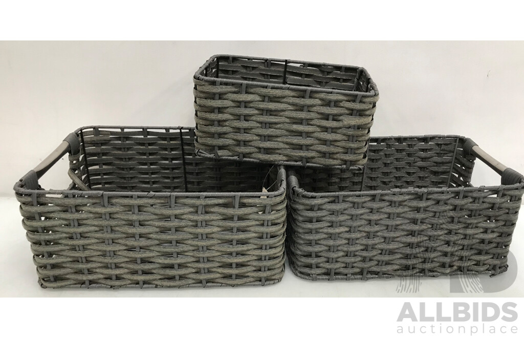 Koch Woven Storage Baskets (Set of 3) - Lot of Three