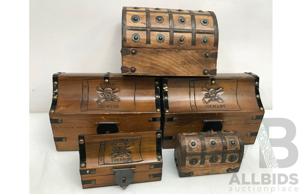 Assorted Small Treasure Chests - Lot of 5