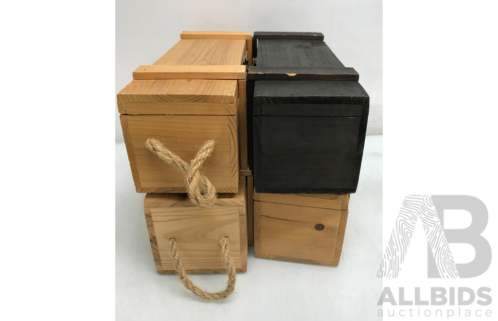 Assorted Wooden Wine Boxes - Lot of 4