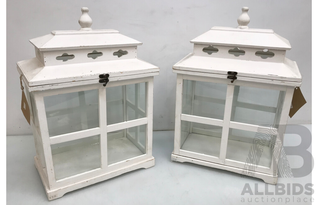 Glass Lantern Wishing Well - Lot of 2