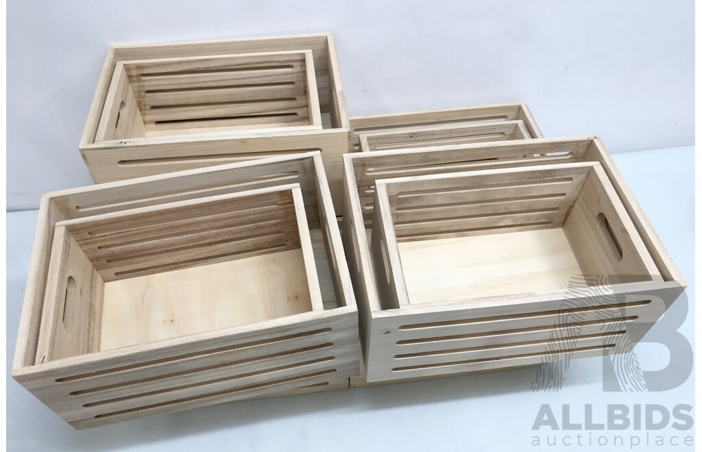 Wooden Storage Crates - Lot of 12