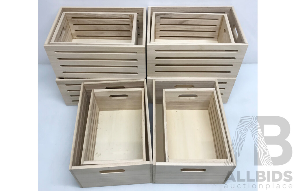 Wooden Storage Crates - Lot of Twelve