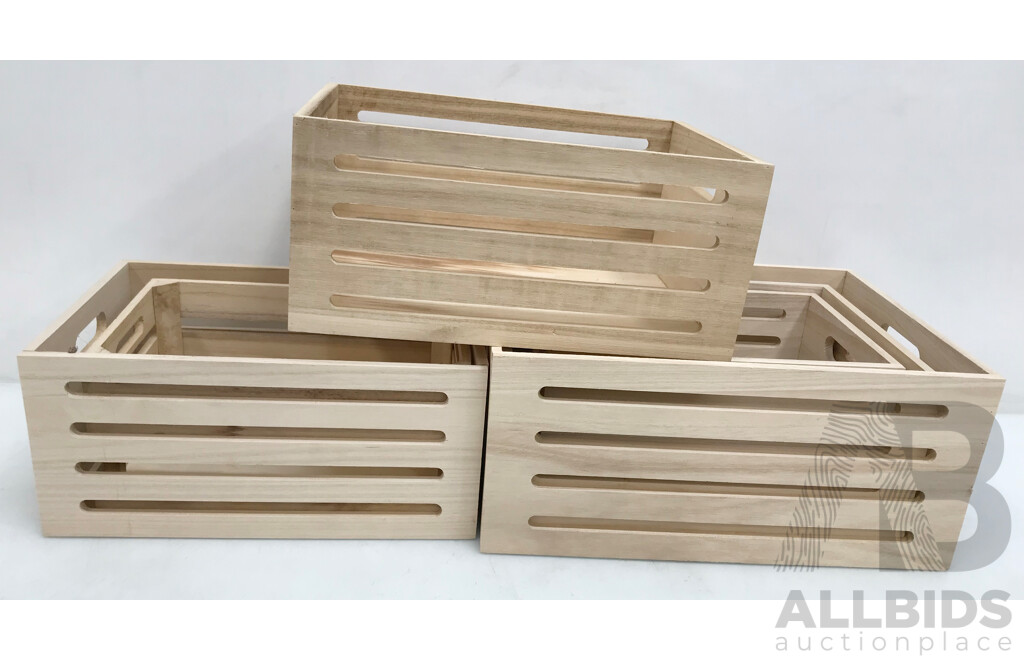 Wooden Storage Crates - Lot of 6