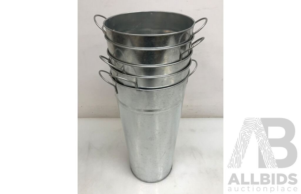 Koch & Co Tin Vase with Side Handle - Lot of 5