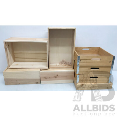 Bulk Lot of Assorted Wooden Boxes and Trays