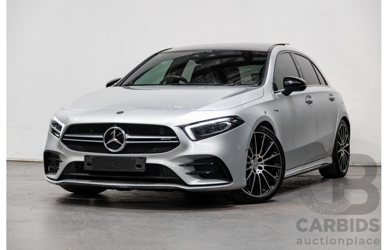 08/2019 Mercedes Benz A35 AMG 4Matic (AWD) W177 MY19 4d Hatch Iridium Silver Metallic Turbo 2.0L