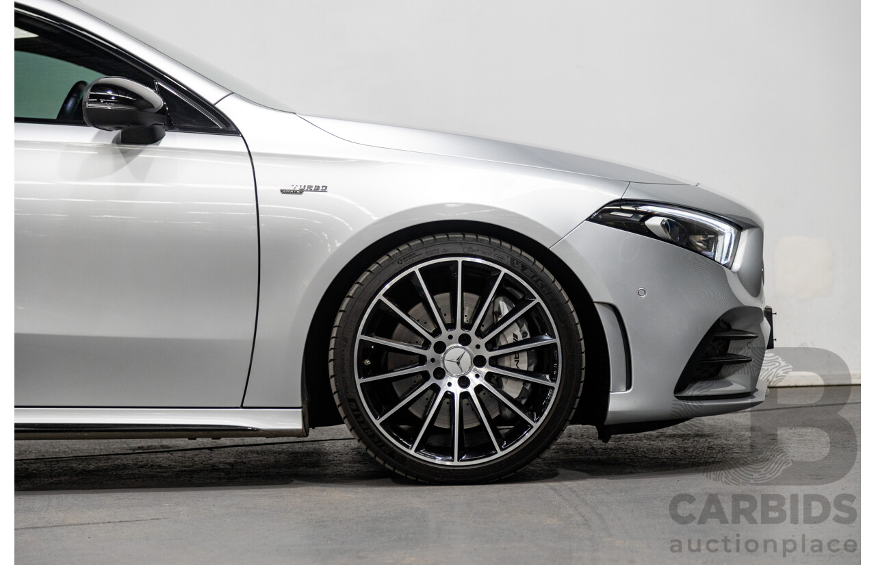 08/2019 Mercedes Benz A35 AMG 4Matic (AWD) W177 MY19 4d Hatch Iridium Silver Metallic Turbo 2.0L