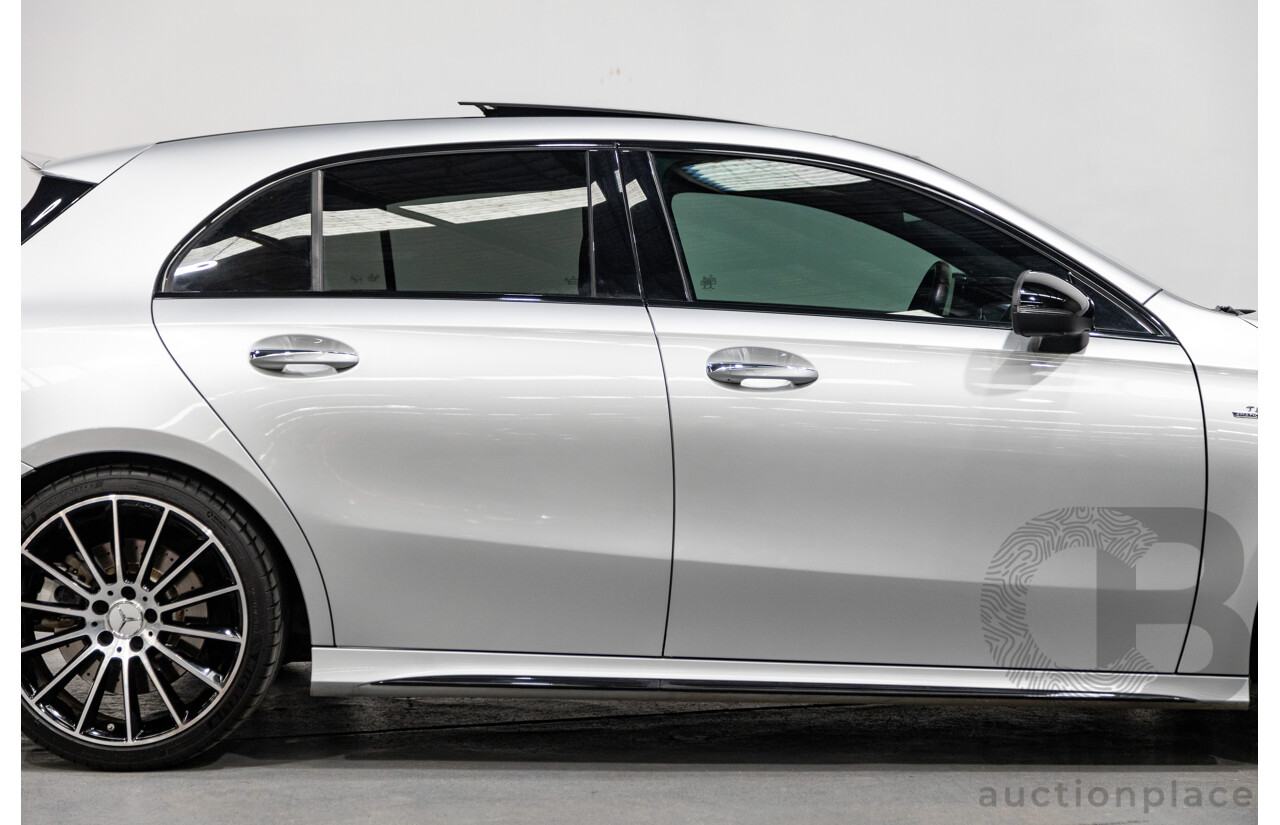 08/2019 Mercedes Benz A35 AMG 4Matic (AWD) W177 MY19 4d Hatch Iridium Silver Metallic Turbo 2.0L