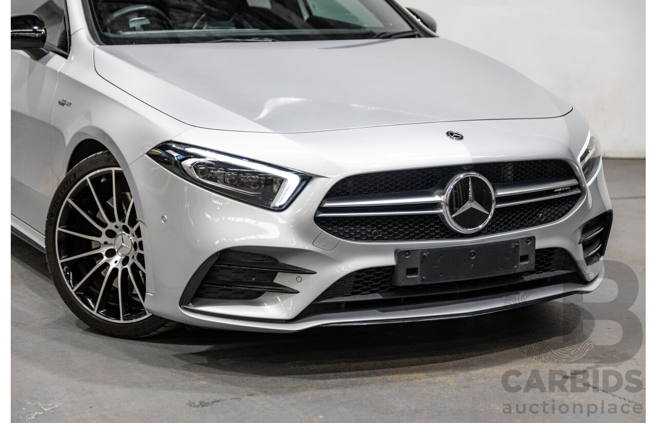 08/2019 Mercedes Benz A35 AMG 4Matic (AWD) W177 MY19 4d Hatch Iridium Silver Metallic Turbo 2.0L