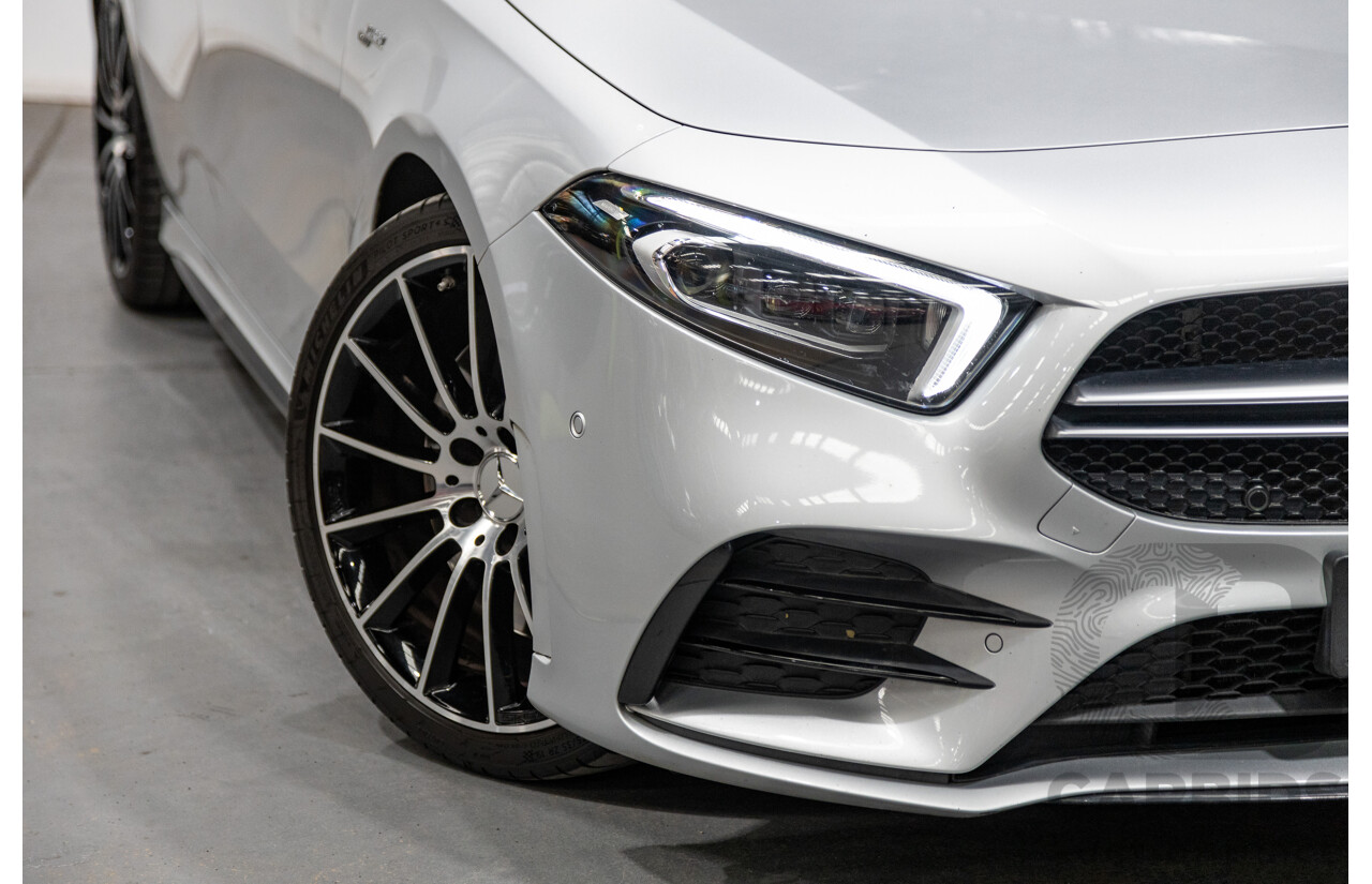 08/2019 Mercedes Benz A35 AMG 4Matic (AWD) W177 MY19 4d Hatch Iridium Silver Metallic Turbo 2.0L