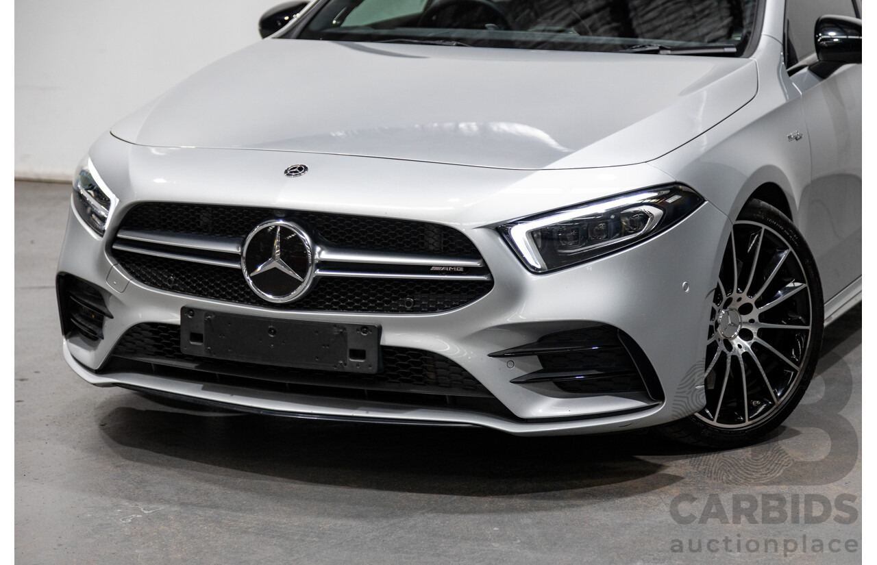 08/2019 Mercedes Benz A35 AMG 4Matic (AWD) W177 MY19 4d Hatch Iridium Silver Metallic Turbo 2.0L