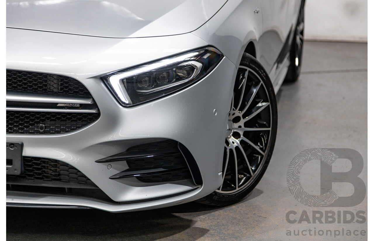 08/2019 Mercedes Benz A35 AMG 4Matic (AWD) W177 MY19 4d Hatch Iridium Silver Metallic Turbo 2.0L