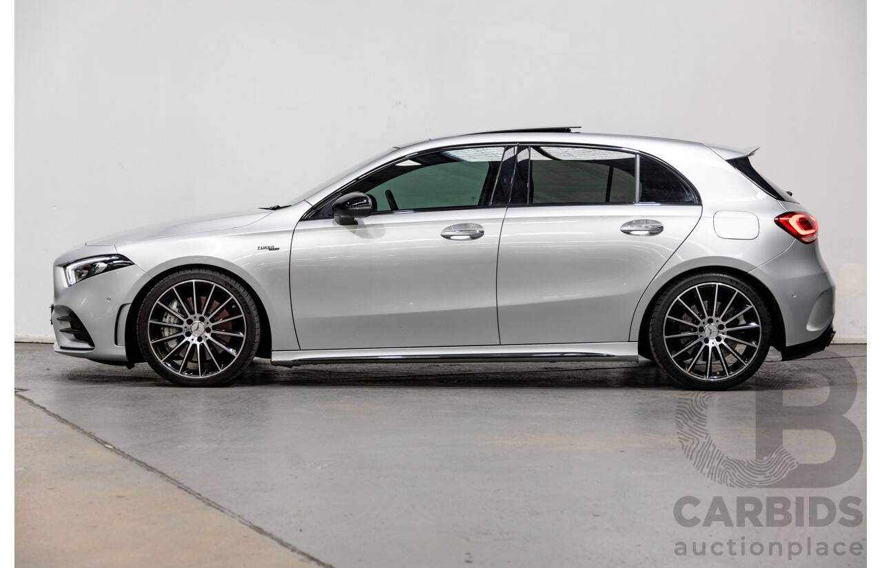 08/2019 Mercedes Benz A35 AMG 4Matic (AWD) W177 MY19 4d Hatch Iridium Silver Metallic Turbo 2.0L