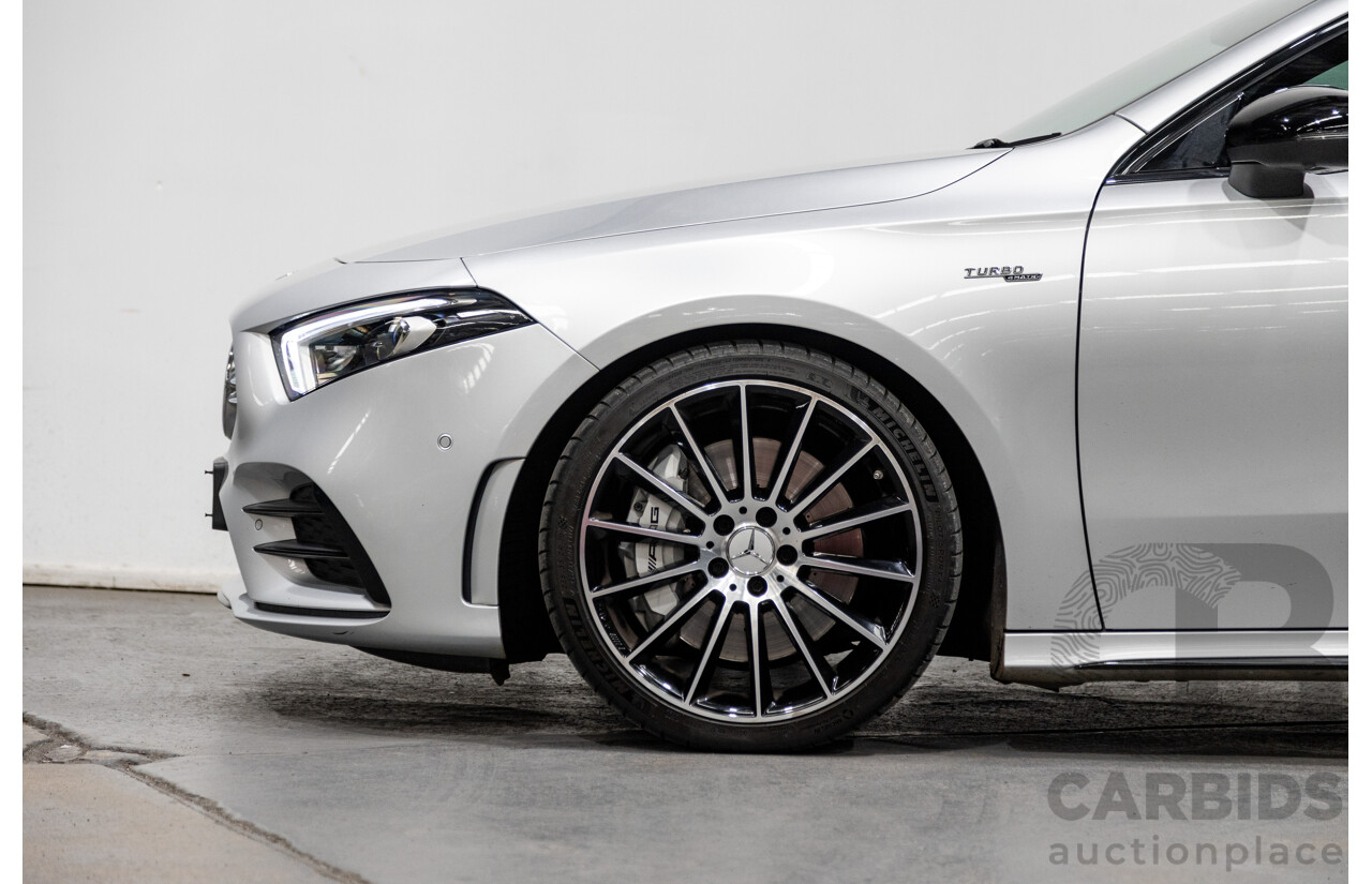 08/2019 Mercedes Benz A35 AMG 4Matic (AWD) W177 MY19 4d Hatch Iridium Silver Metallic Turbo 2.0L
