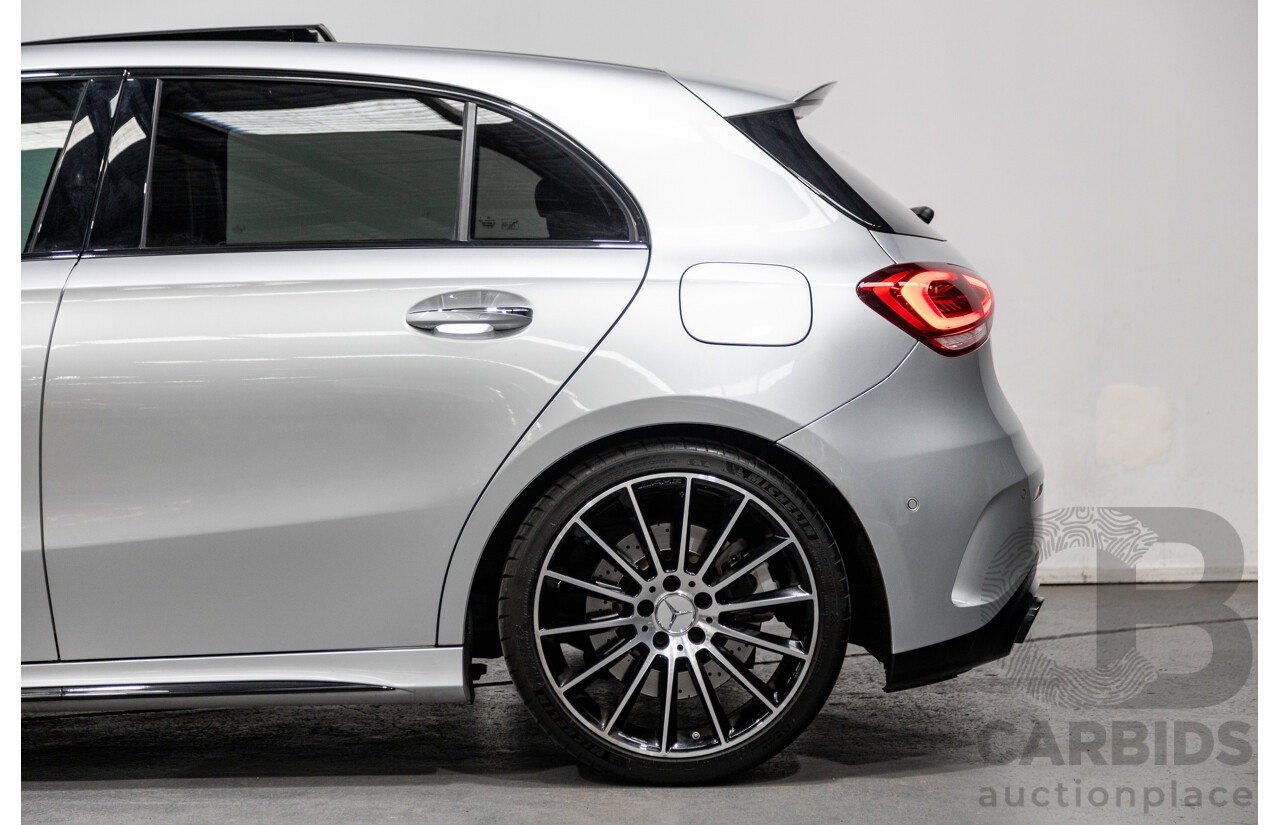 08/2019 Mercedes Benz A35 AMG 4Matic (AWD) W177 MY19 4d Hatch Iridium Silver Metallic Turbo 2.0L