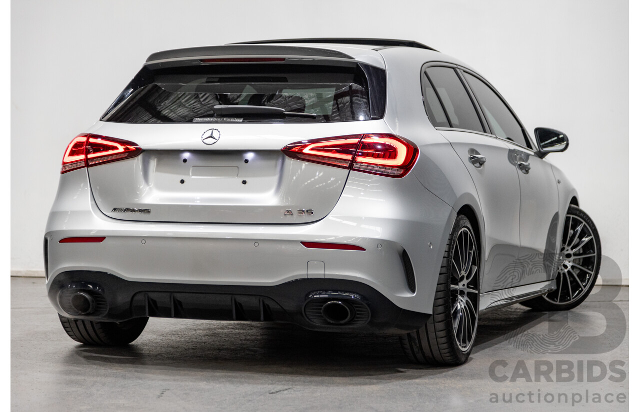 08/2019 Mercedes Benz A35 AMG 4Matic (AWD) W177 MY19 4d Hatch Iridium Silver Metallic Turbo 2.0L