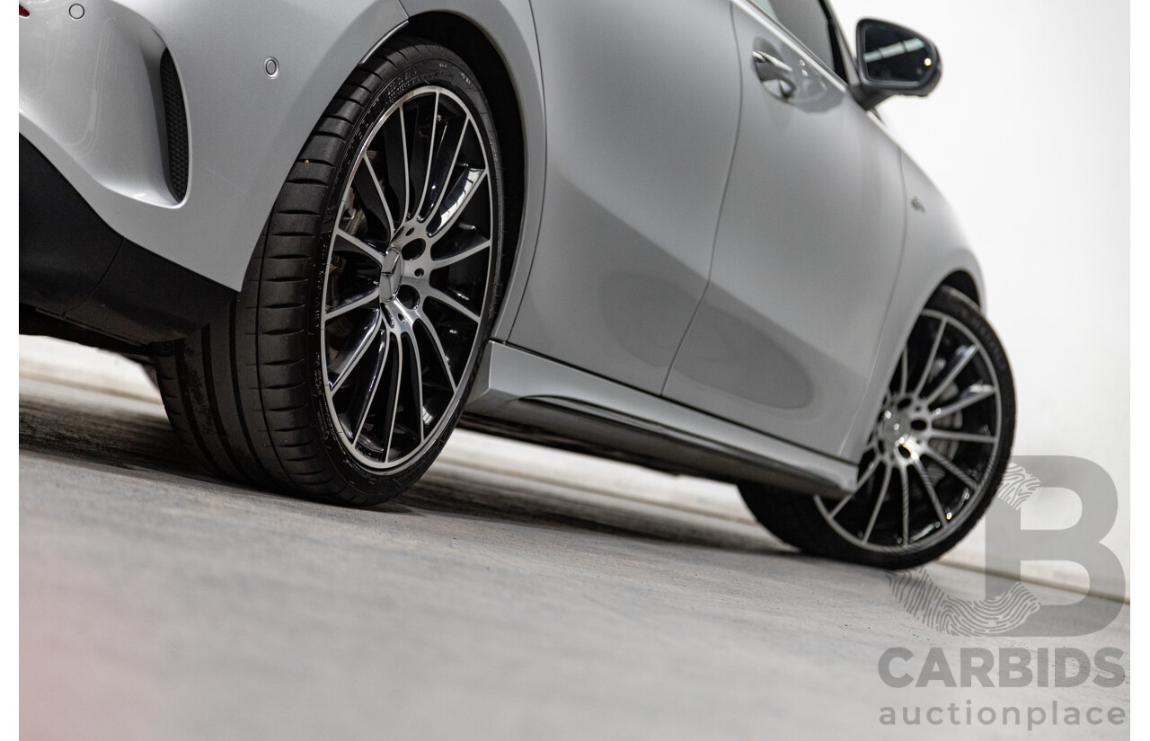 08/2019 Mercedes Benz A35 AMG 4Matic (AWD) W177 MY19 4d Hatch Iridium Silver Metallic Turbo 2.0L