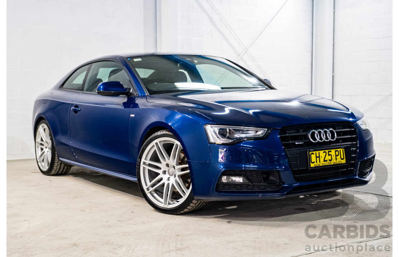 7/2012 Audi A5 2.0 TFSI Quattro S-Line Package (AWD) 8T MY12 Upgrade 2d Coupe Scuba Blue Metallic Turbo 2.0L