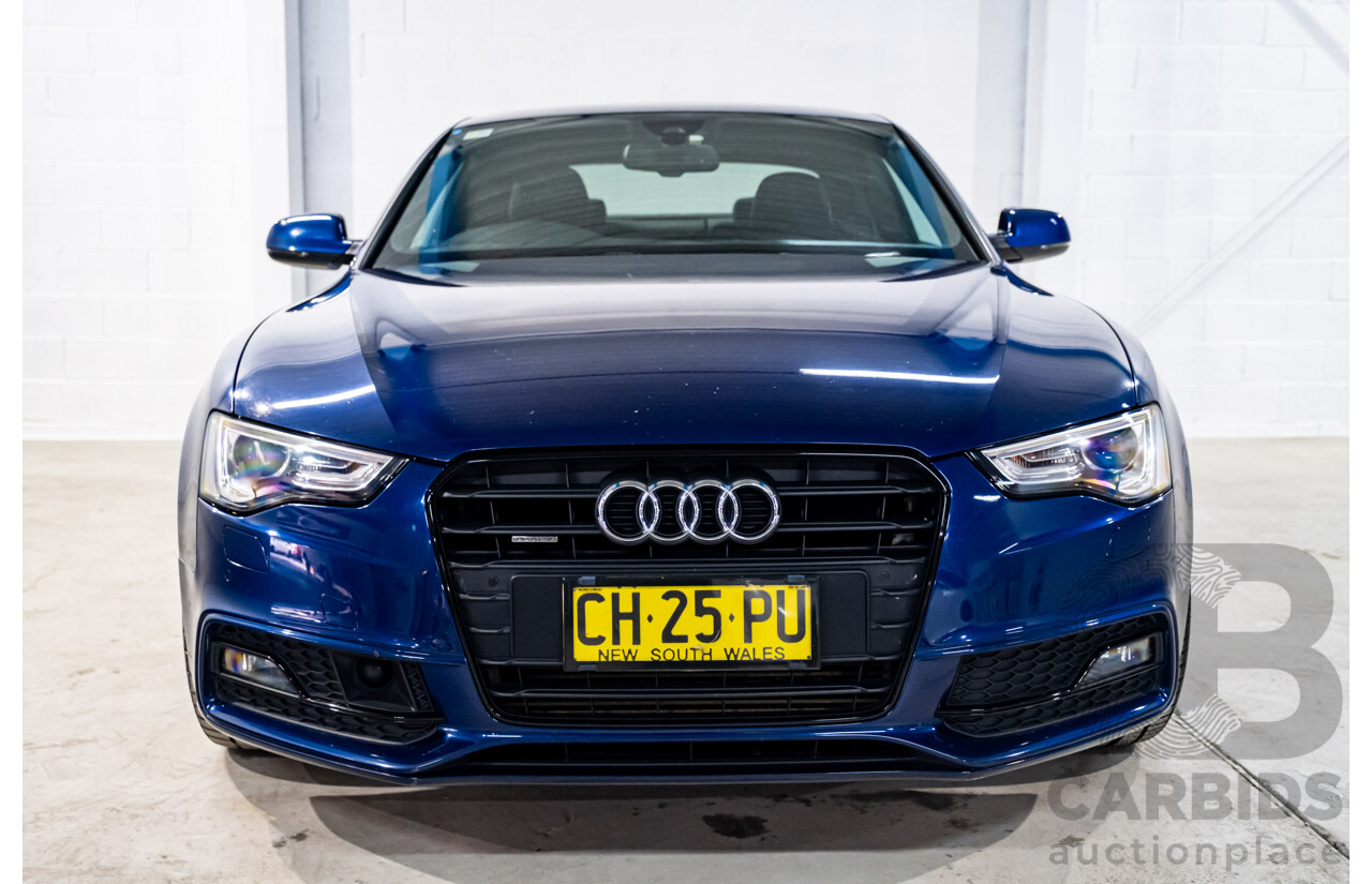 7/2012 Audi A5 2.0 TFSI Quattro S-Line Package (AWD) 8T MY12 Upgrade 2d Coupe Scuba Blue Metallic Turbo 2.0L