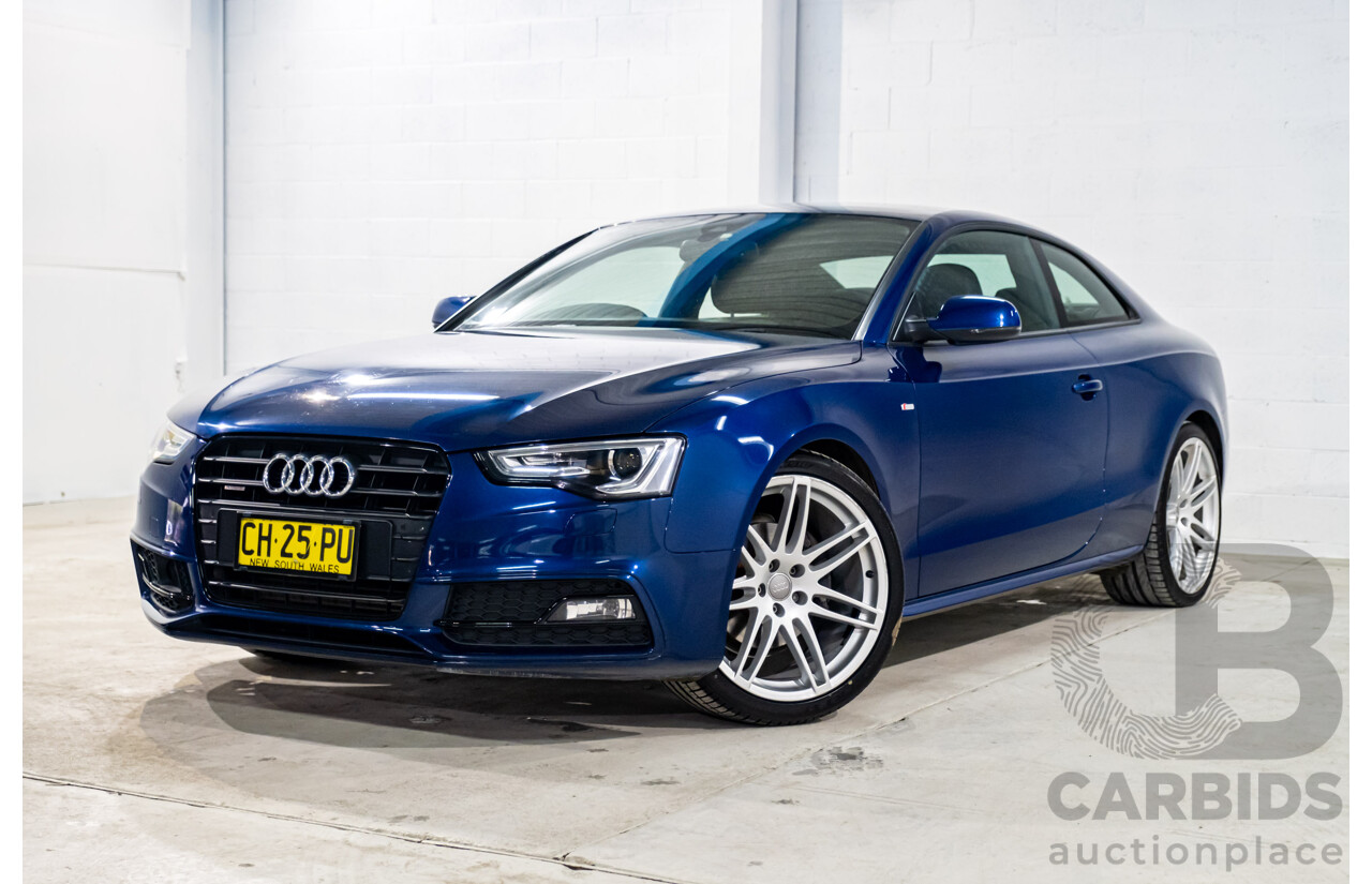 7/2012 Audi A5 2.0 TFSI Quattro S-Line Package (AWD) 8T MY12 Upgrade 2d Coupe Scuba Blue Metallic Turbo 2.0L