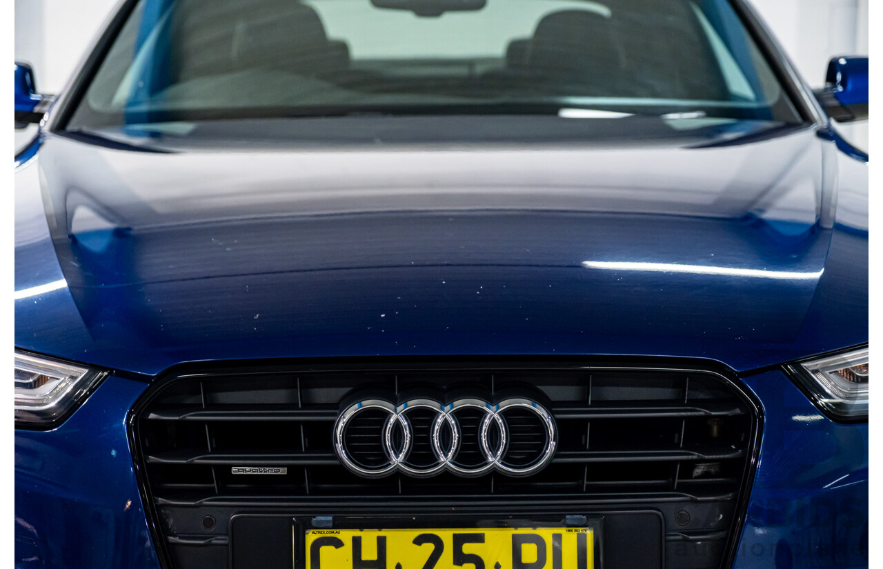 7/2012 Audi A5 2.0 TFSI Quattro S-Line Package (AWD) 8T MY12 Upgrade 2d Coupe Scuba Blue Metallic Turbo 2.0L