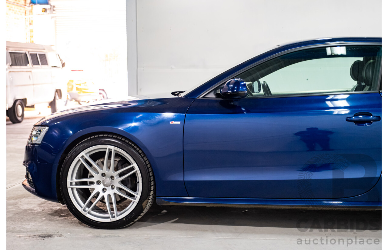 7/2012 Audi A5 2.0 TFSI Quattro S-Line Package (AWD) 8T MY12 Upgrade 2d Coupe Scuba Blue Metallic Turbo 2.0L