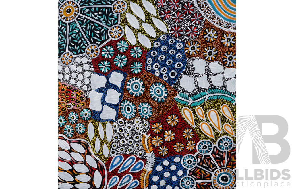 Rayleen Pula Price (Contemporary, Indigenous Australian, 1969- Utopia, NT) My Country, Acrylic on Canvas