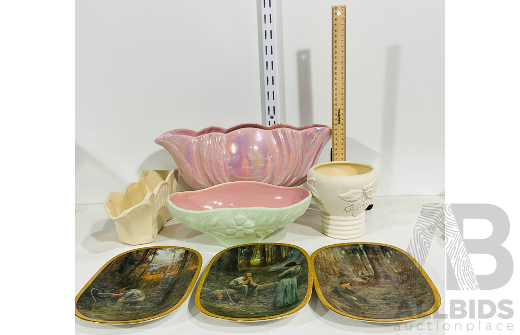 Collection of Decorative Pottery Homeware Including the Pioneer Triptych From Windsor Fine China and More