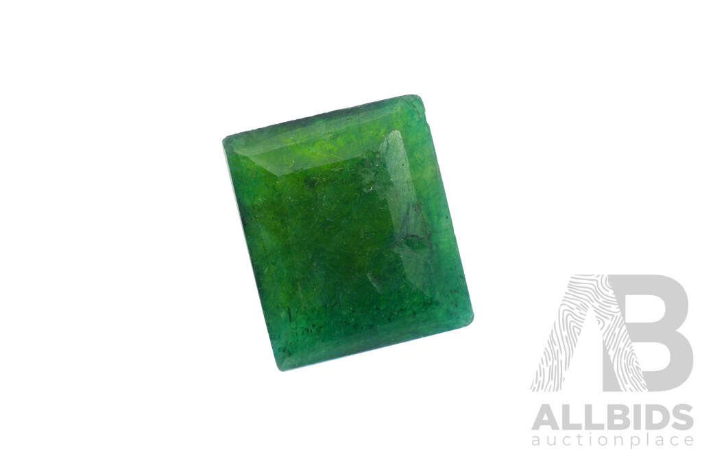 Zambian Emerald 6.75ct, Natural Emerald Cut Unset Gemstone, 12.3mm X 10.6mm X 8.65mm