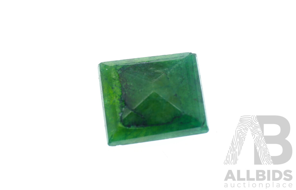 Zambian Emerald 6.75ct, Natural Emerald Cut Unset Gemstone, 12.3mm X 10.6mm X 8.65mm