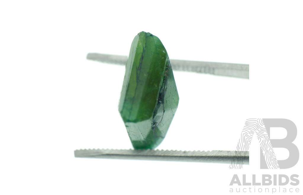 Zambian Emerald 6.75ct, Natural Emerald Cut Unset Gemstone, 12.3mm X 10.6mm X 8.65mm