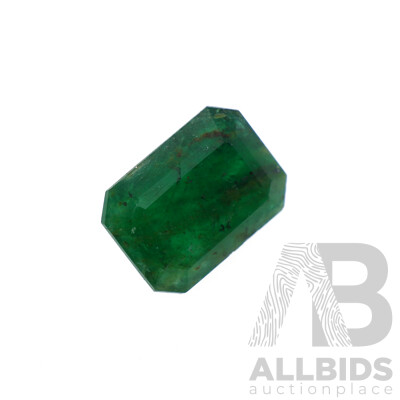 Zambian Emerald 1.60ct, Natural Emerald Cut Gemstone, 8.65mm X 6.3mm X 3.9mm