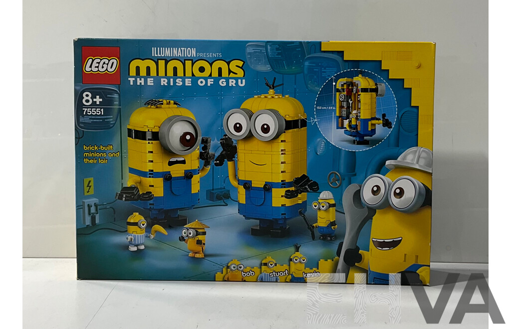 LEGO Minions Rise of Grue Brick Built Minions and Their Lair 75551 in Original Packaging