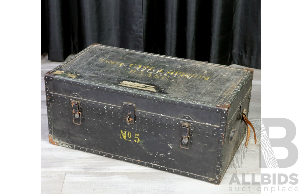 Vintage Metal Military Trunk