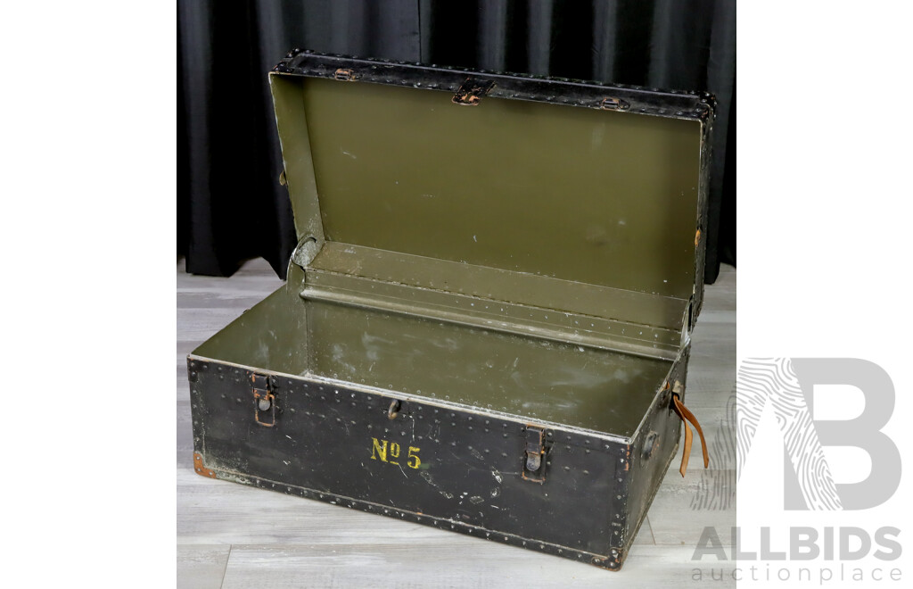 Vintage Metal Military Trunk