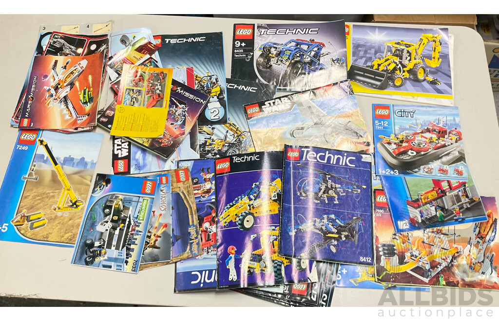 Collection of Vintage Lego Instruction Booklets Including Technic, City , Mission to Mars and More