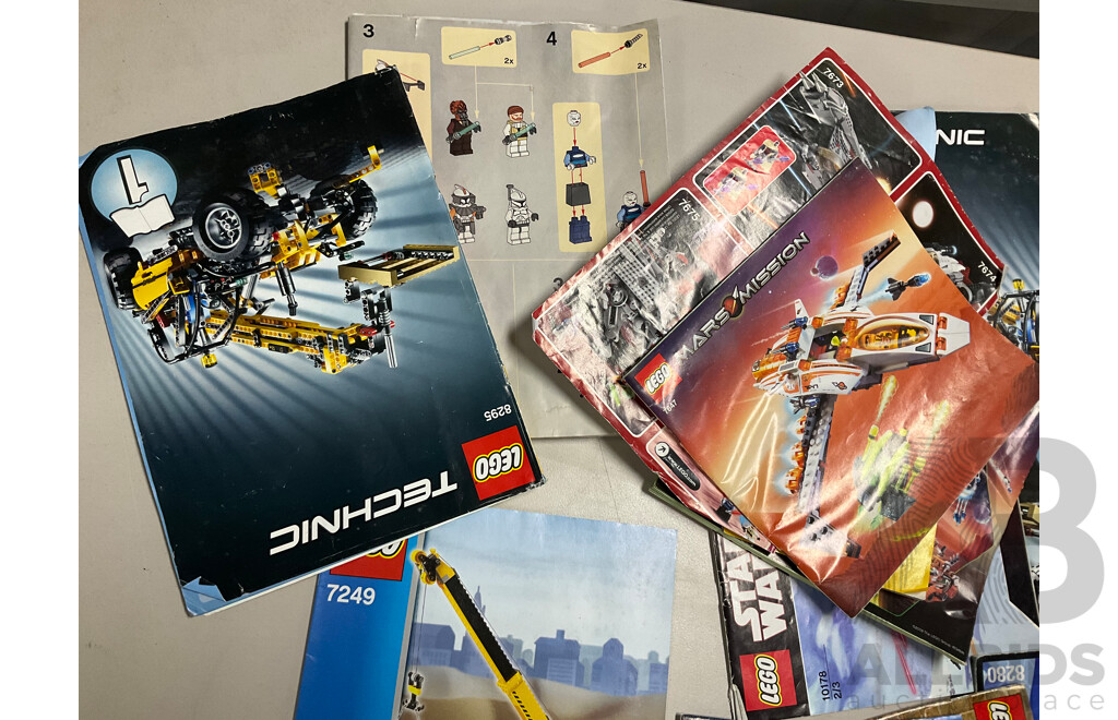 Collection of Vintage Lego Instruction Booklets Including Technic, City , Mission to Mars and More