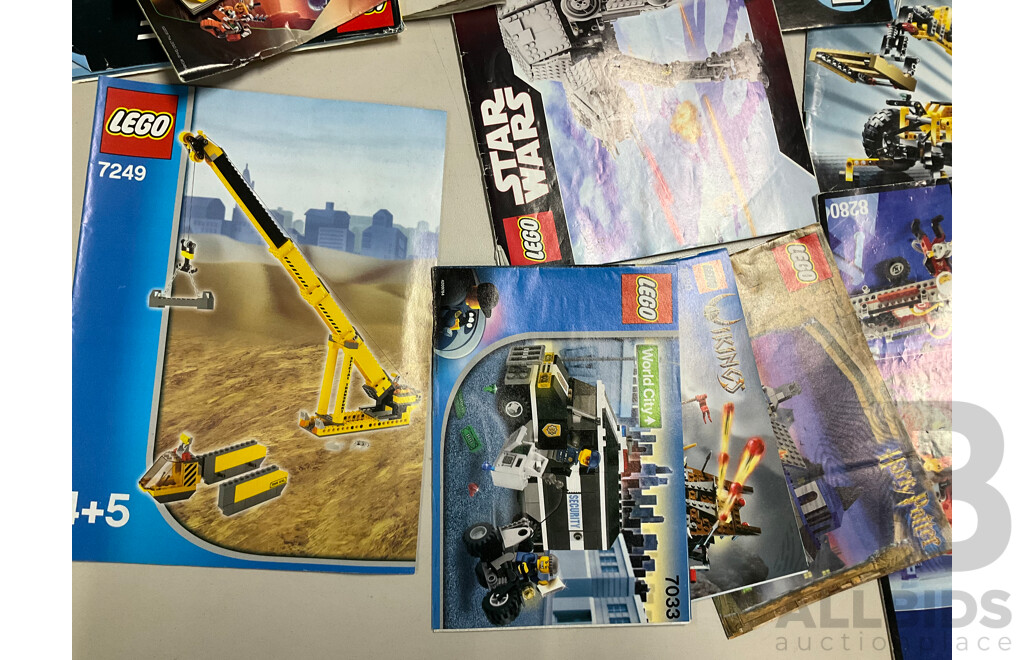 Collection of Vintage Lego Instruction Booklets Including Technic, City , Mission to Mars and More